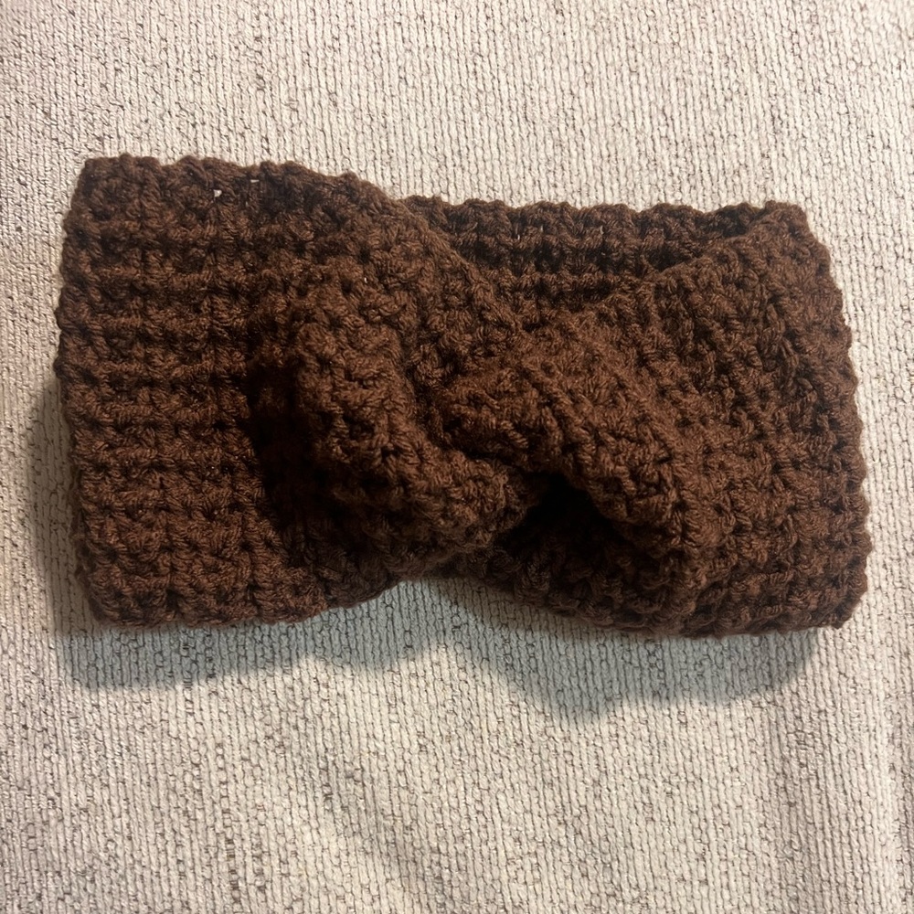 Cozy Brown Crochet Headband